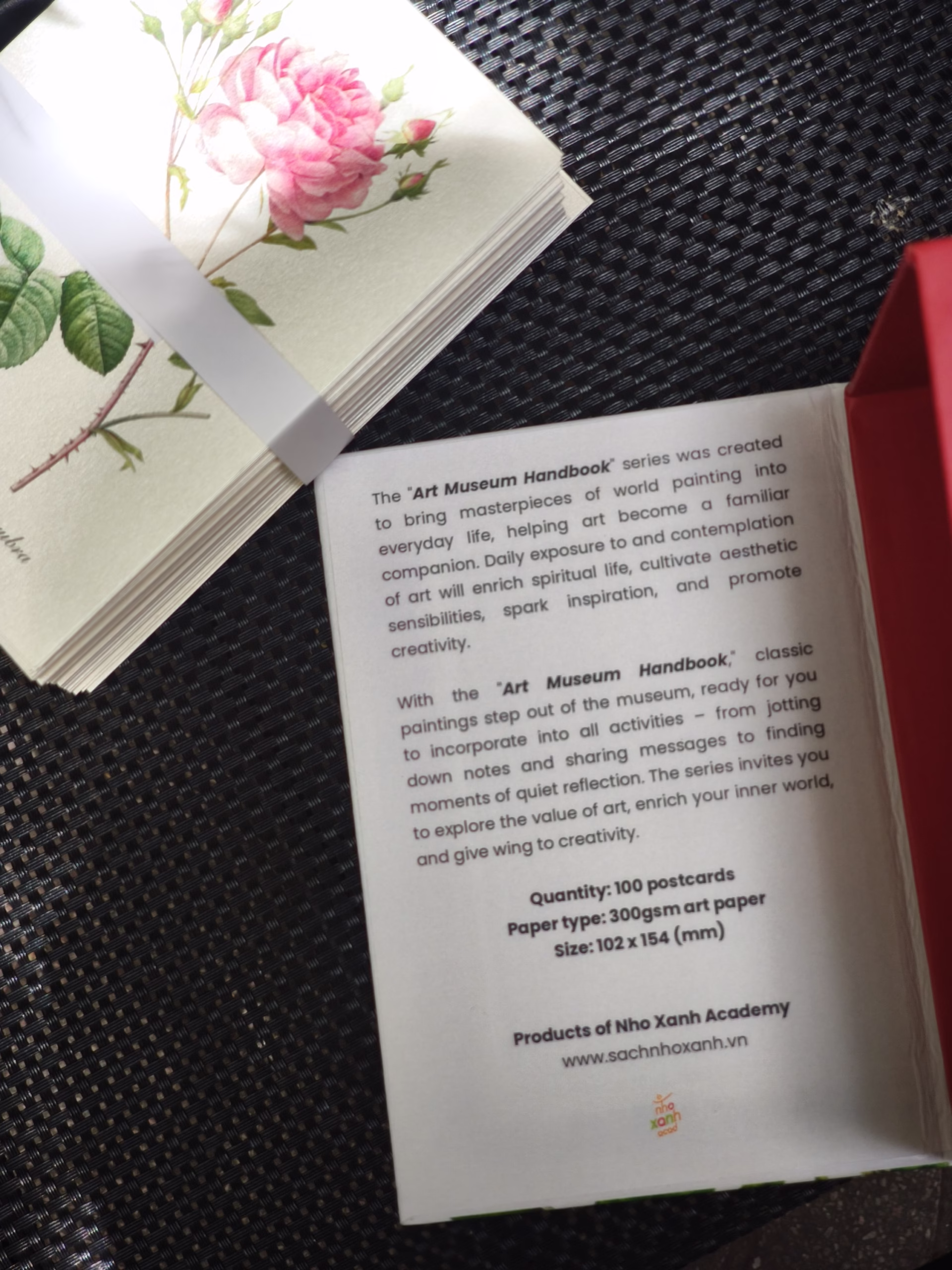 Box Set 100 postcard hoa hồng Redoute - Art Museum series