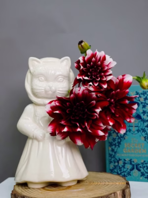 Bình sứ tiểu thư mèo mặc váy