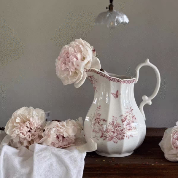 Bình kettle vẽ hoa đỏ