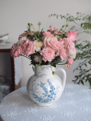 Bình men lam chim sâu