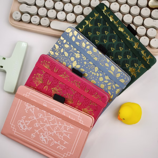 Sổ bìa da A6 mạ vàng cạnh gáy