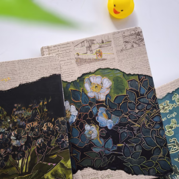 Sổ tranh Van Gogh's flowers series - Hoa trà