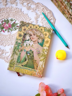 Sổ tranh nữ thần 4 mùa của Alphonso Mucha - The flower