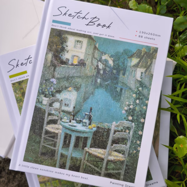 Sổ sketch Henri Le Sidaner - Bàn nhỏ trong ánh hoàng hôn