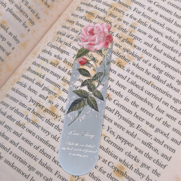 Bookmark kim loại - Hoa của Redoute (shimmer rose)