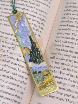 Bookmark kim loại Van Gogh - Cây bách