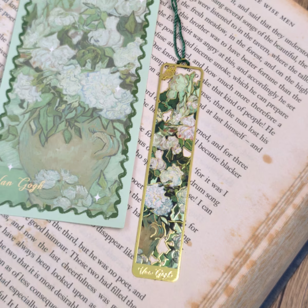 Bookmark kim loại - Van Gogh - Hoa hồng xanh