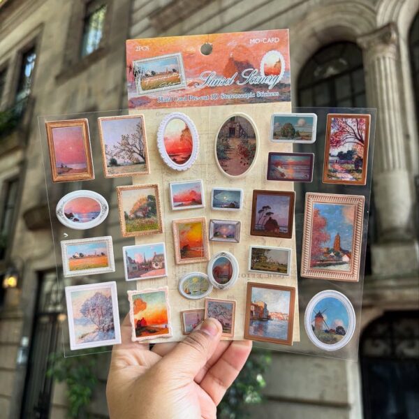 Sticker Nổi Chủ Đề Hội Hoạ Set 2 Tấm - Sun Set