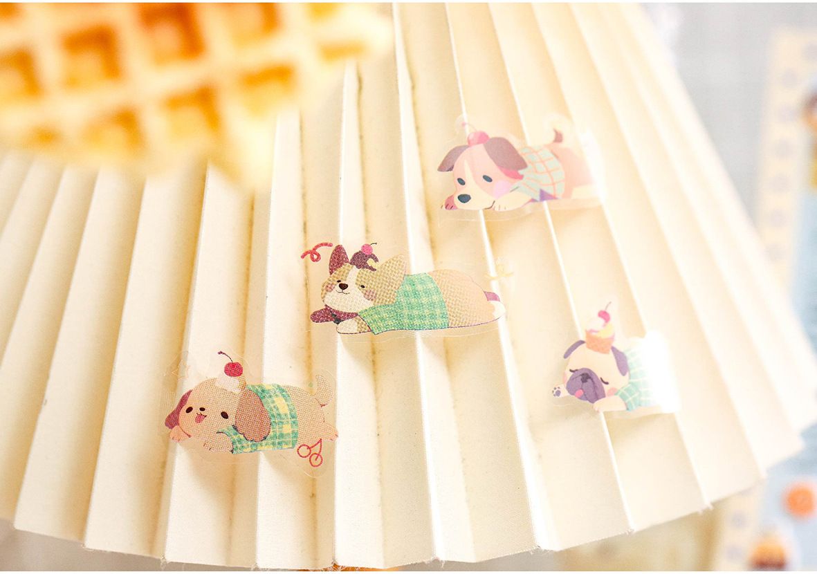 Sticker Cuộn Chó Mèo 100 Pcs