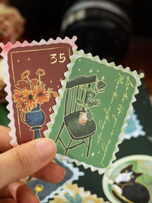 Sticker Giấy Tem Thư Mood Stamp - Xanh Lá