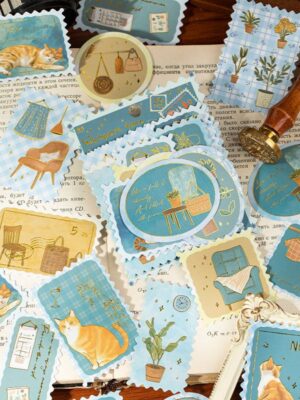 Sticker Giấy Tem Thư Mood Stamp - Xanh Ngọc