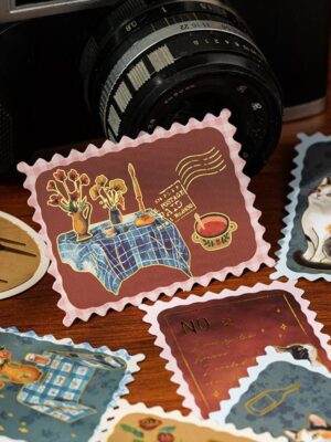 Sticker Giấy Tem Thư Mood Stamp - Đỏ