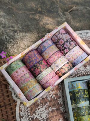 Set Washi Tape Flowers Covered The Sky