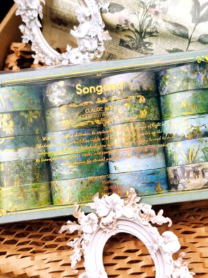 Washi tape - Monet 20 cuộn ép nhũ kim