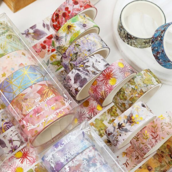 Washi tape Good memories 6 cuộn ép nhũ kim