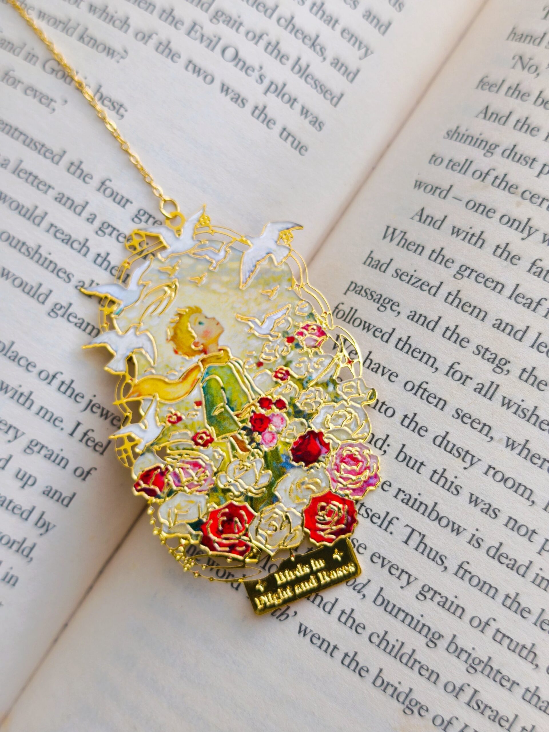 Bookmark hoàng tử bé ft hoa hồng xanh
