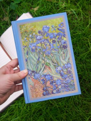 Sổ kẻ ngang, gáy mạ vàng, dập nổi - Diên vỹ, Van Gogh