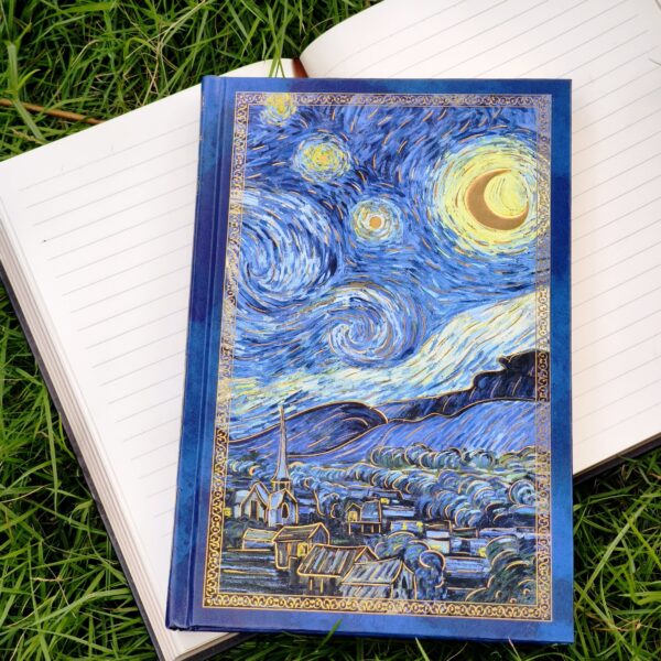 Sổ kẻ ngang, gáy mạ vàng, dập nổi - Đêm đầy sao, Van Gogh