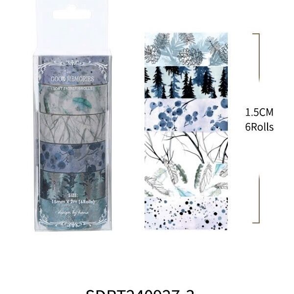 Washi tape Good memories 6 cuộn - Mẫu 3