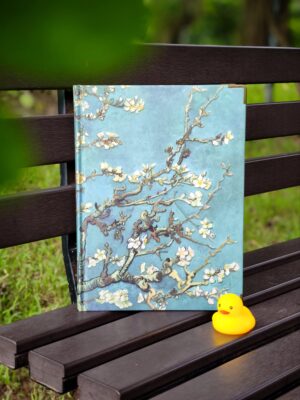 Sổ mạ vàng cạnh viền hoa hạnh nhân khổ lớn