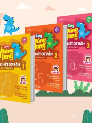 Combo 3 Cuốn Cùng Khủng Long Học Nét Cơ Bản Bé Gái